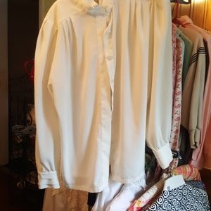 Long sleeve cream blouse